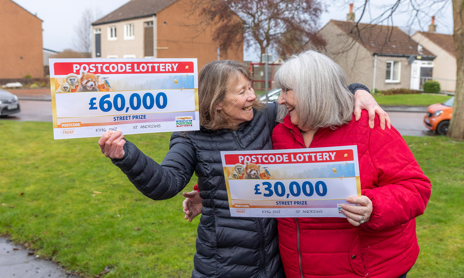 CHEQUE MATES: Carol (left) and Frances win together