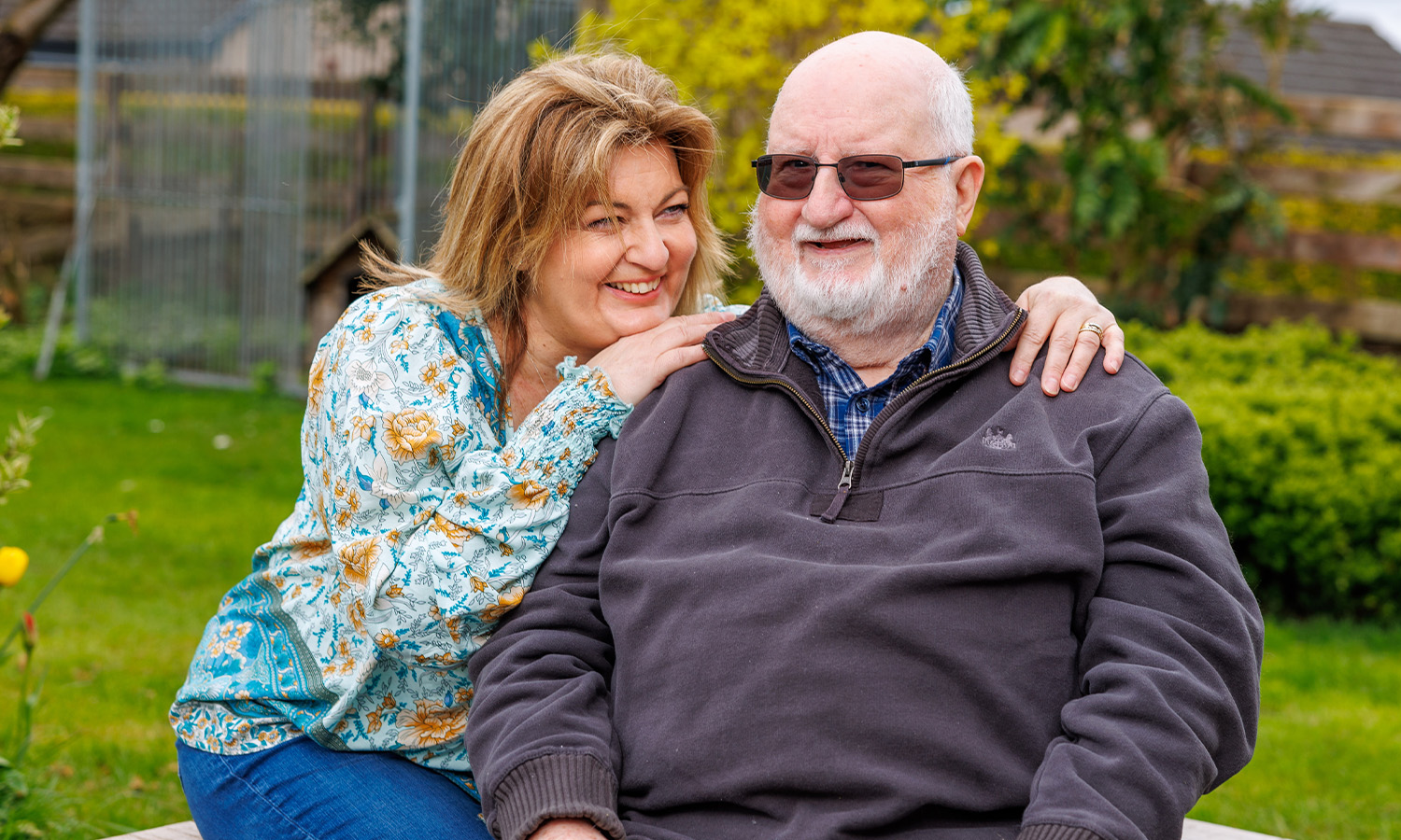 Beth at home with her dad Ian