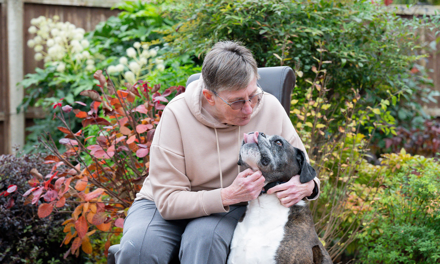 THAT'S MY BOY: Pauline with constant companion Smig