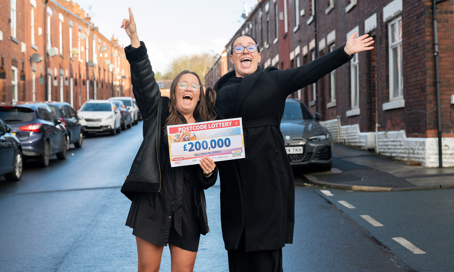 FLUSH FRIENDS: Beth and Michelle celebrate together