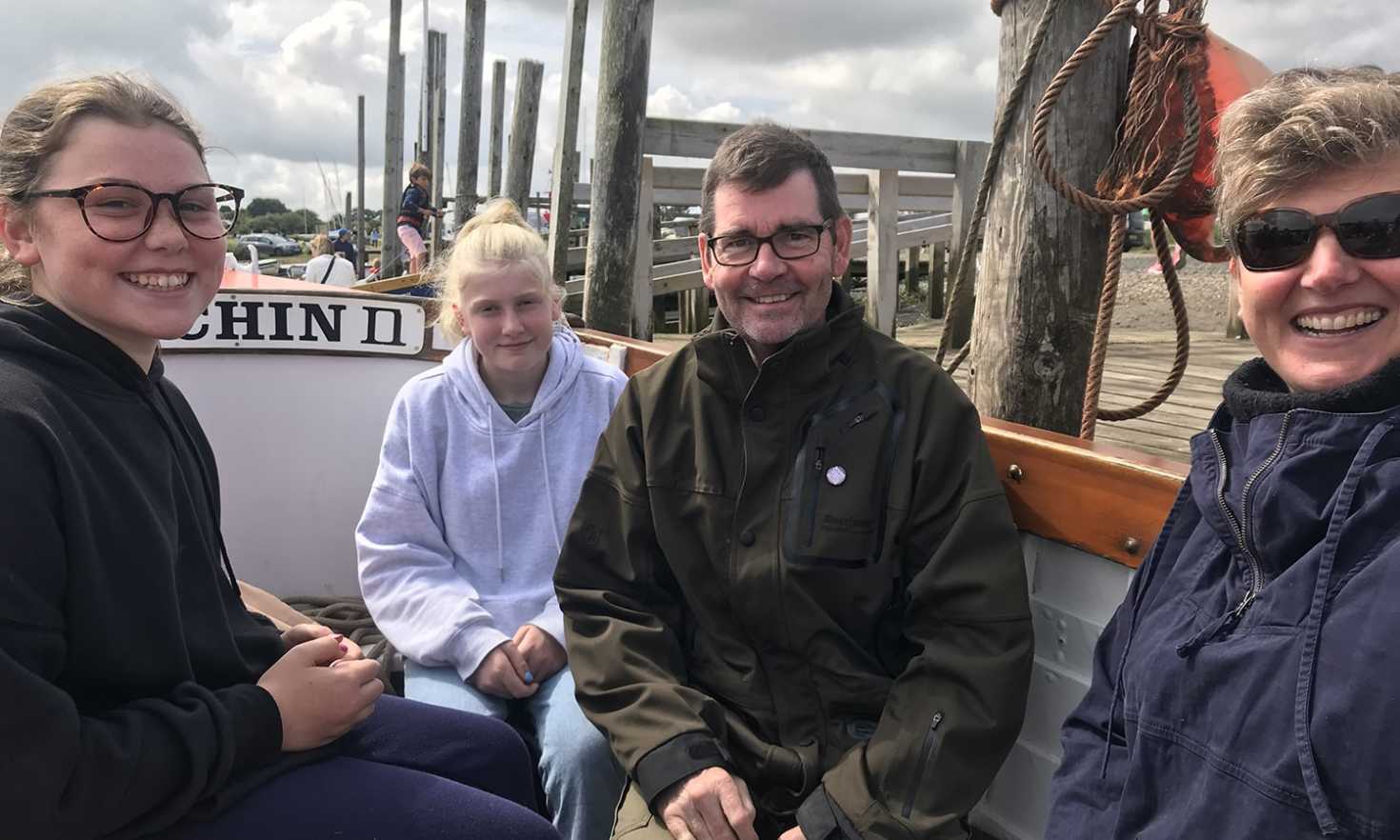 Hannah, Neil and their two daughters on holiday in Norfolk thanks to Dementia Adventure