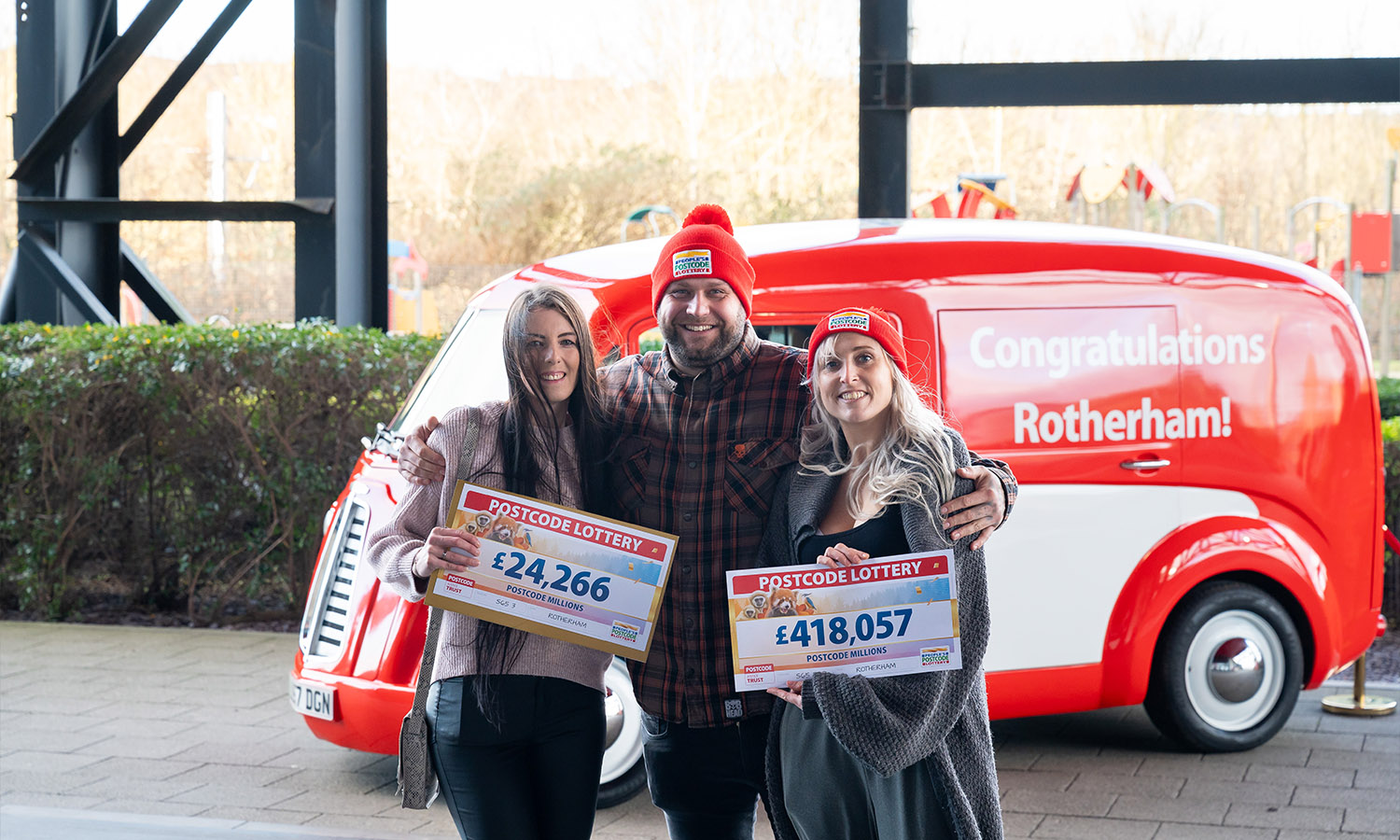 HAPPY TOGETHER: Big winner Lauren with her partner's brother Sean and his wife Rachel