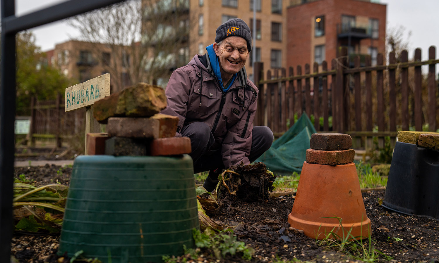 GRATEFUL GARDENER: Trust Links member Gary Judge helps out in the Westcliff Growing Together community garden