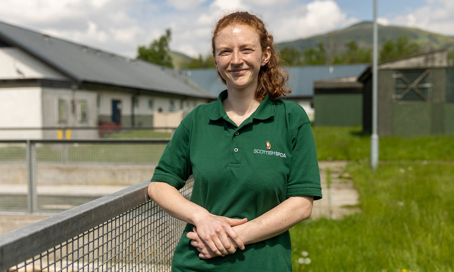 Wildlife Assistant Carys Young outside the Scottish SPCA's National Wildlife Rescue Centre in Fishcross