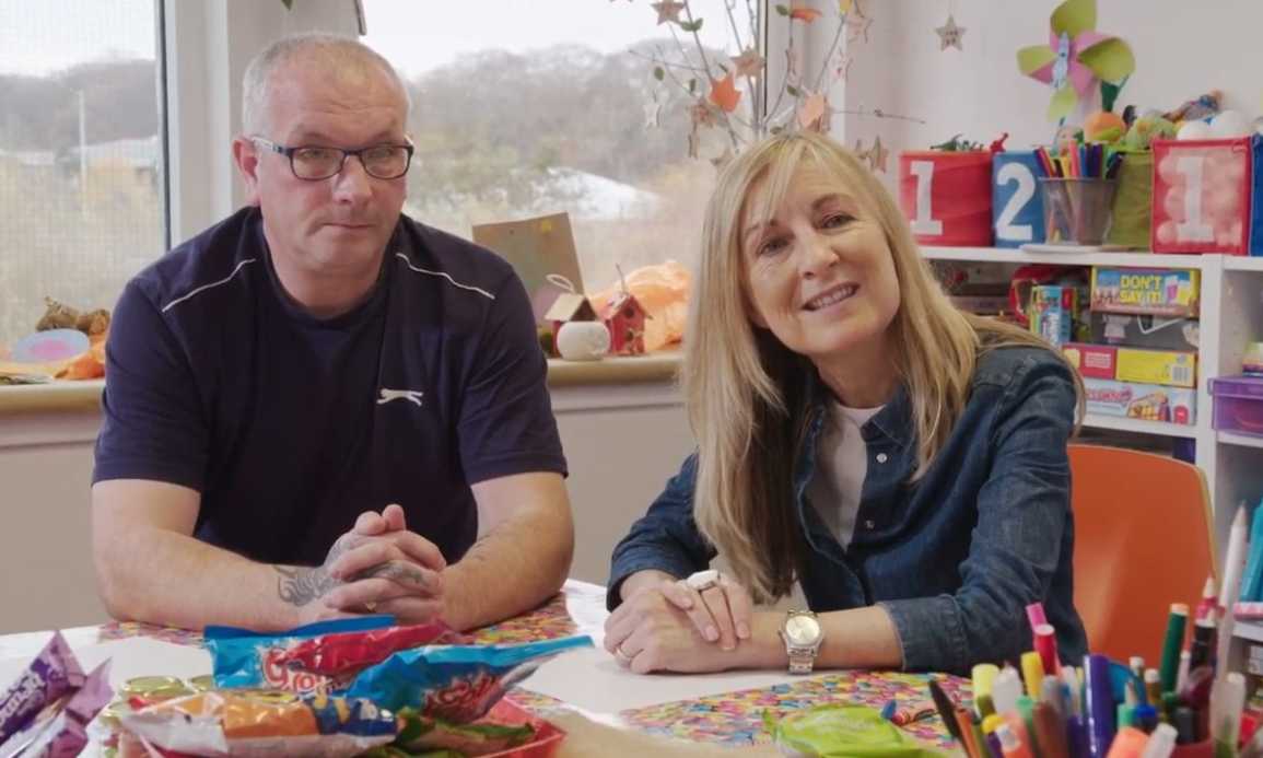 Fiona Phillips met service users, including Mark Perry, at the Jak's Den centre in Livingston