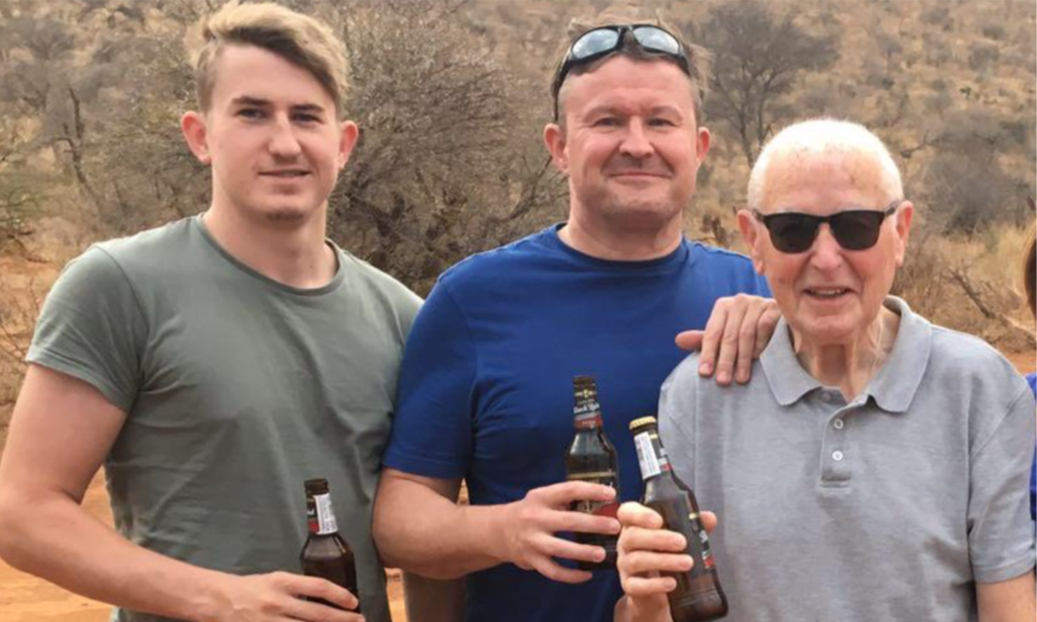 Precious memories - Mike (centre), his son Jack and dad Noel on holiday