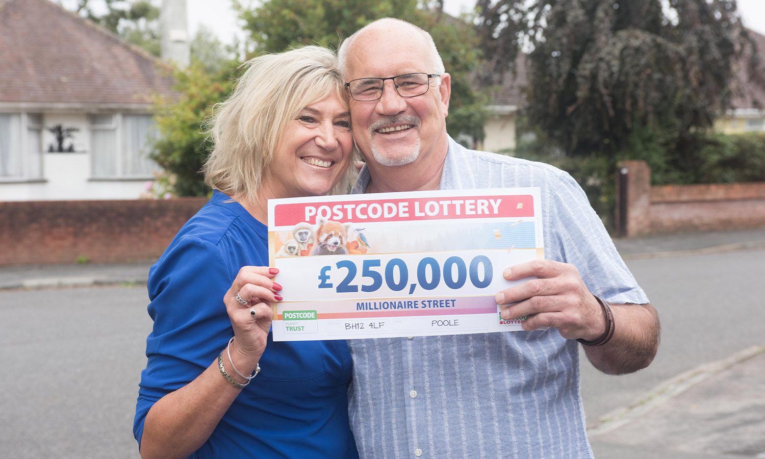 THE FUTURE LOOKS BRIGHT: Brian and Chris celebrate a £250,000 win