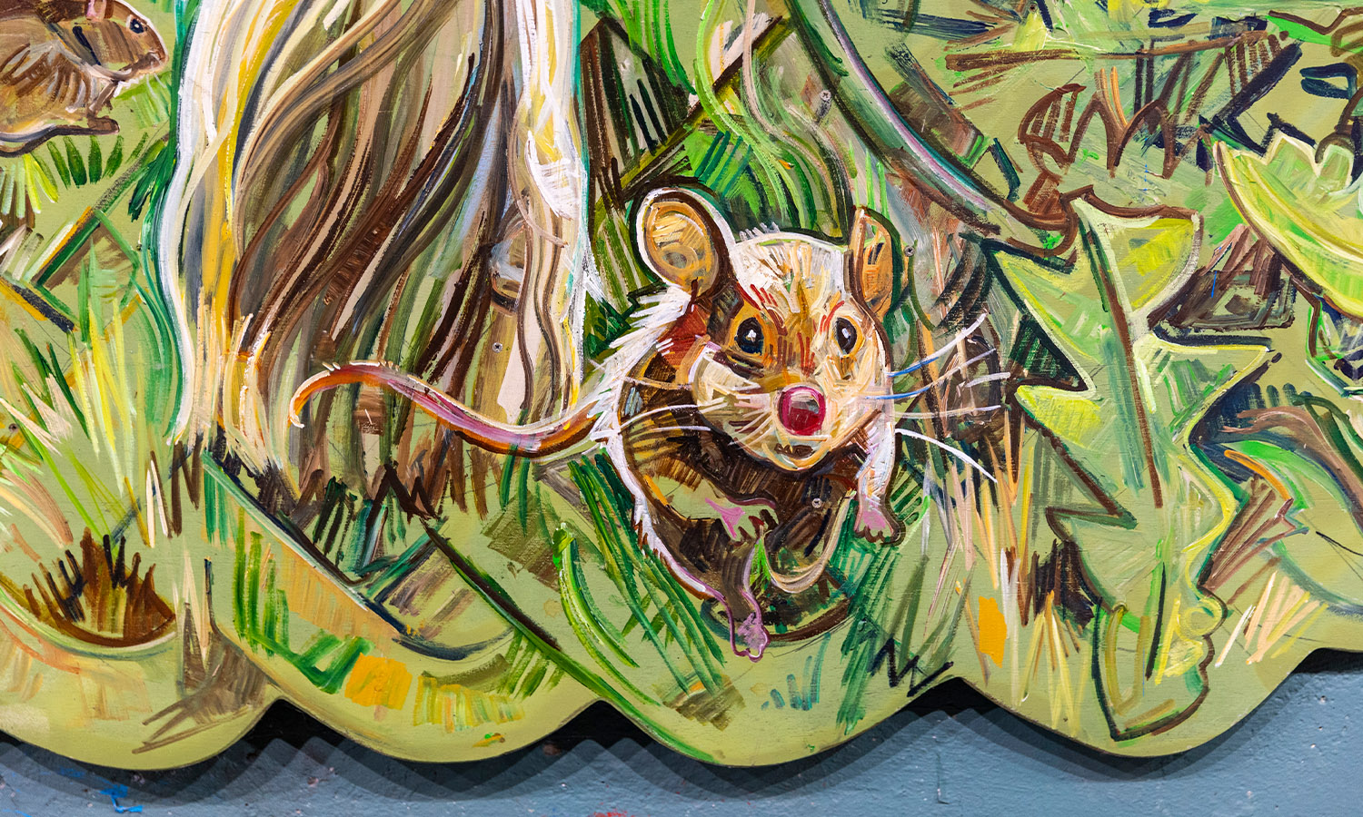 Say cheese: Burns' famous mouse is one of the mural stars