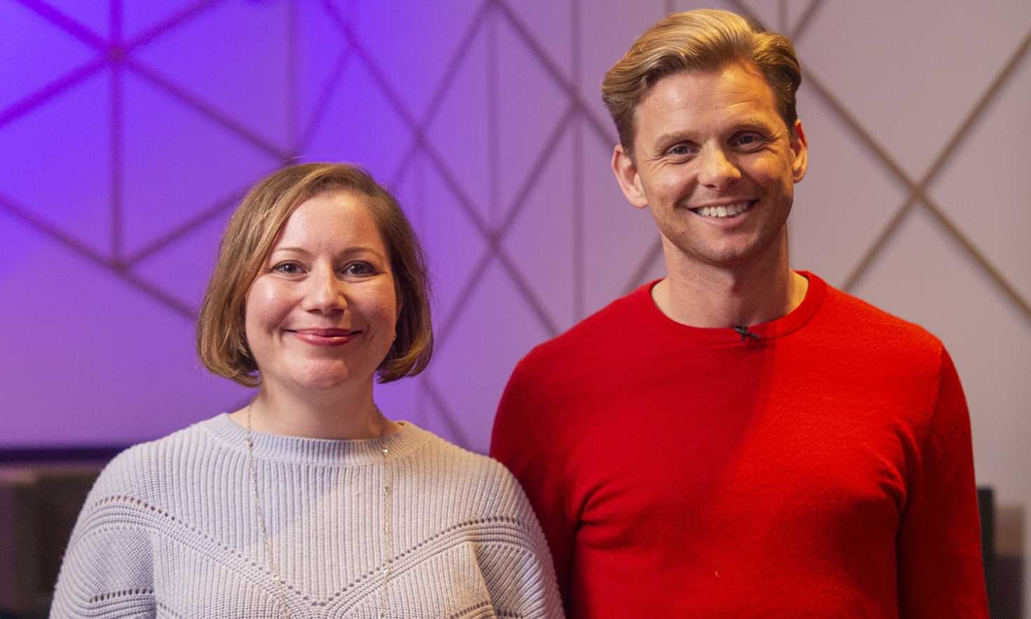 Carefree's CEO Charlotte Newman with People's Postcode Lottery's Jeff Brazier