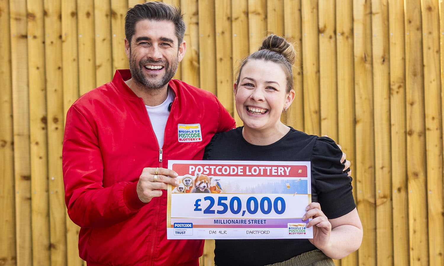 PURE JOY: Matt with £250,000 winner Emma