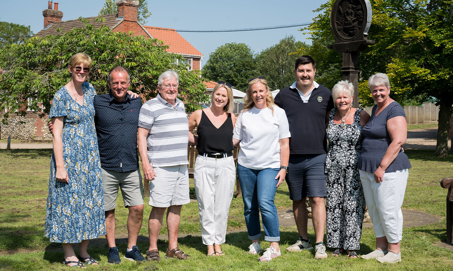 GOOD NEIGHBOURS: (From left) Charlotte, Patrick, Keith, Laura, Sophie, Jack, Anne and Sonia