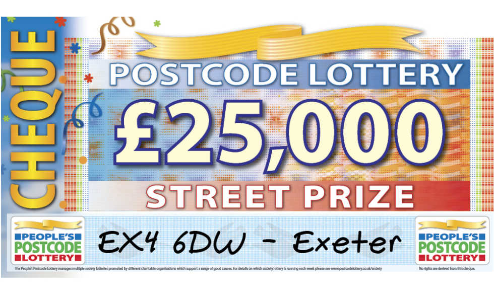Lucky players in EX4 6DW will take home a whopping £25,000 for every ticket they play