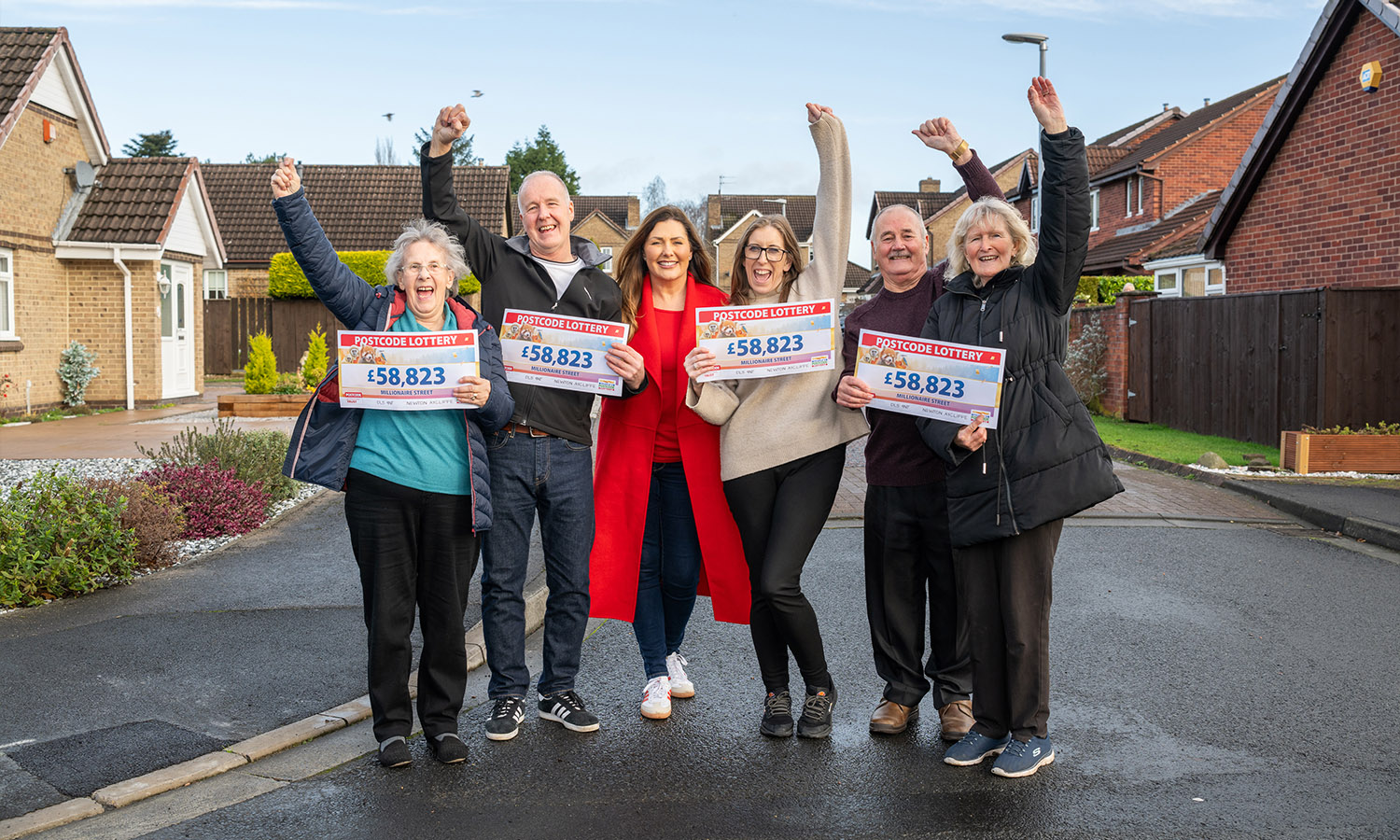 STREET CELEBRATIONS: Newburn Court neighbours shared £1 million