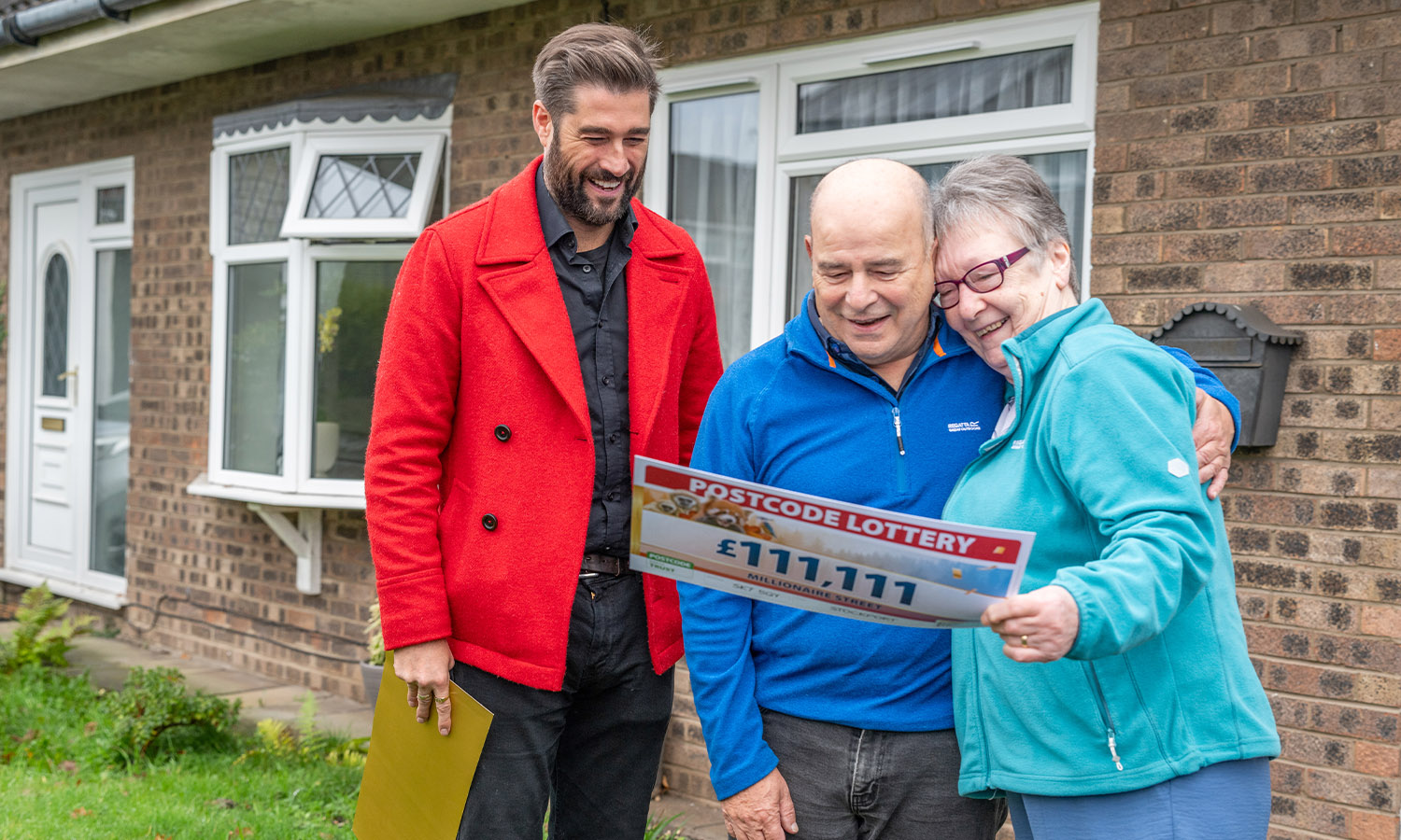 LOTTERY LOVE: Richard and Shirley hug after seeing their winnings