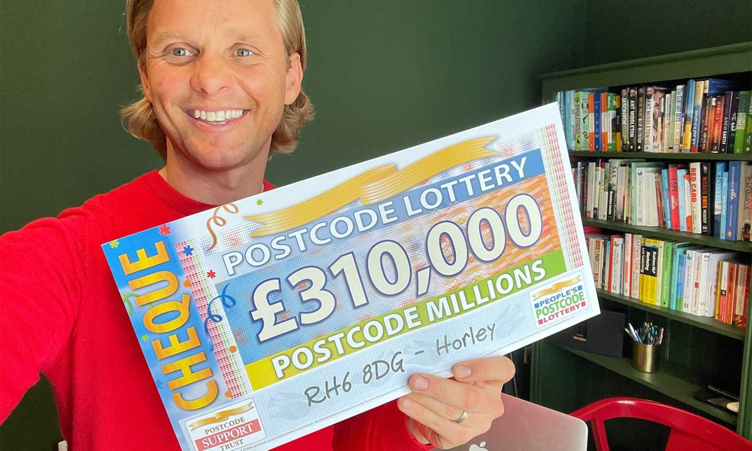 Jeff reveals one of our massive May Postcode Millions winners' cheques