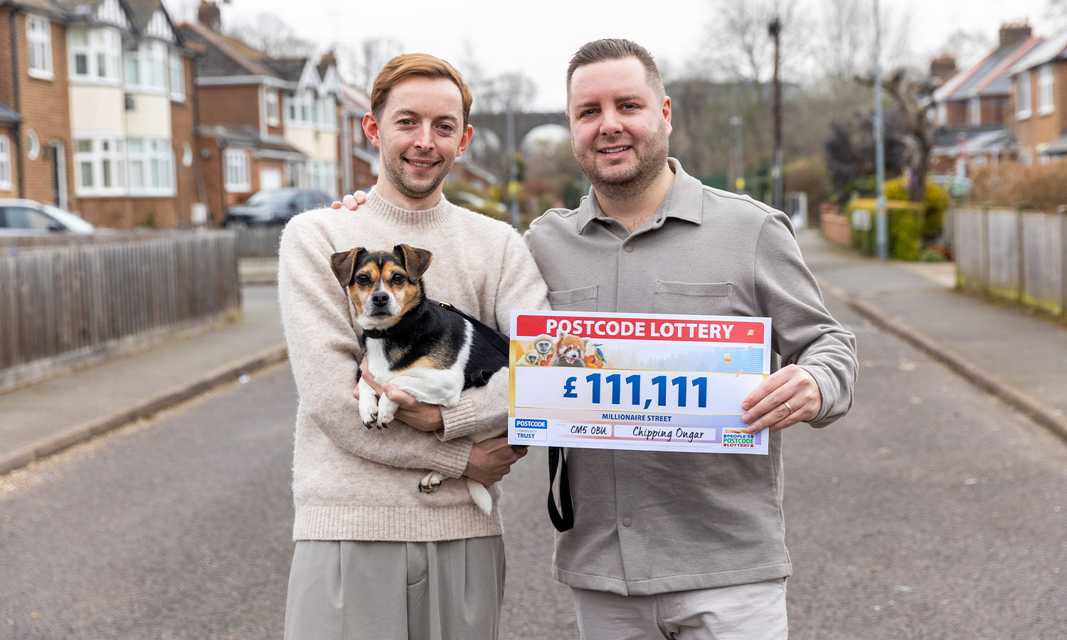 TWO BECOME WON: Ian and Ollie (left) with their pet dog, Dot