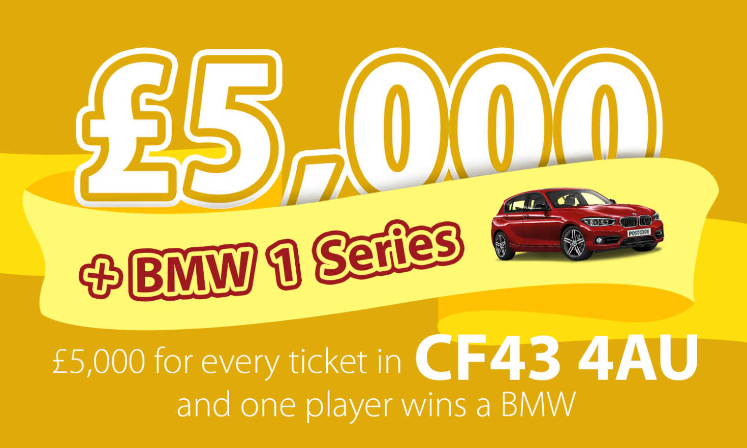 A lucky winner in postcode CF43 4AU in Maerdy has won a brand new BMW