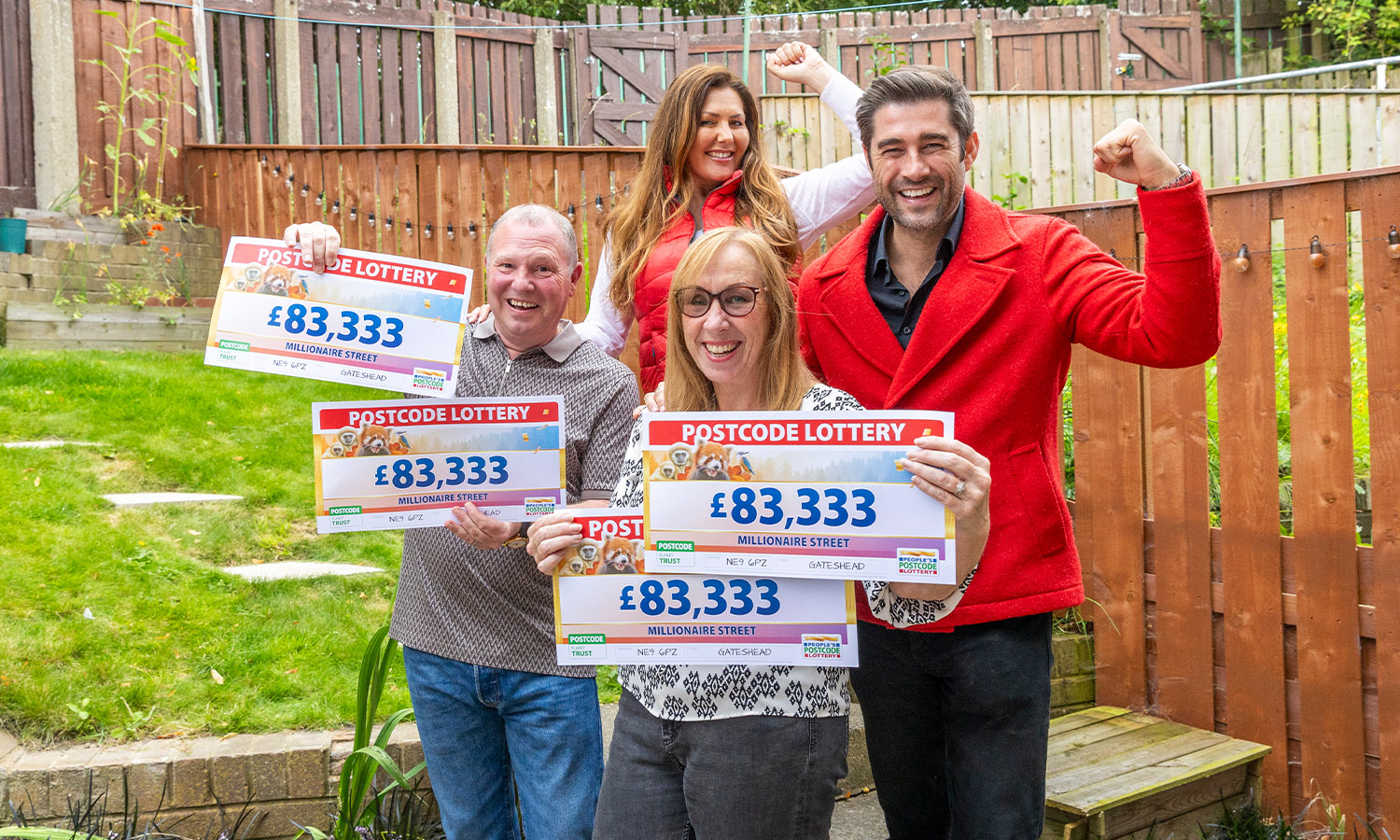 SUR-PRIZE!: Presenters Judie McCourt and Matt Johnson's four-cheque shock for couple