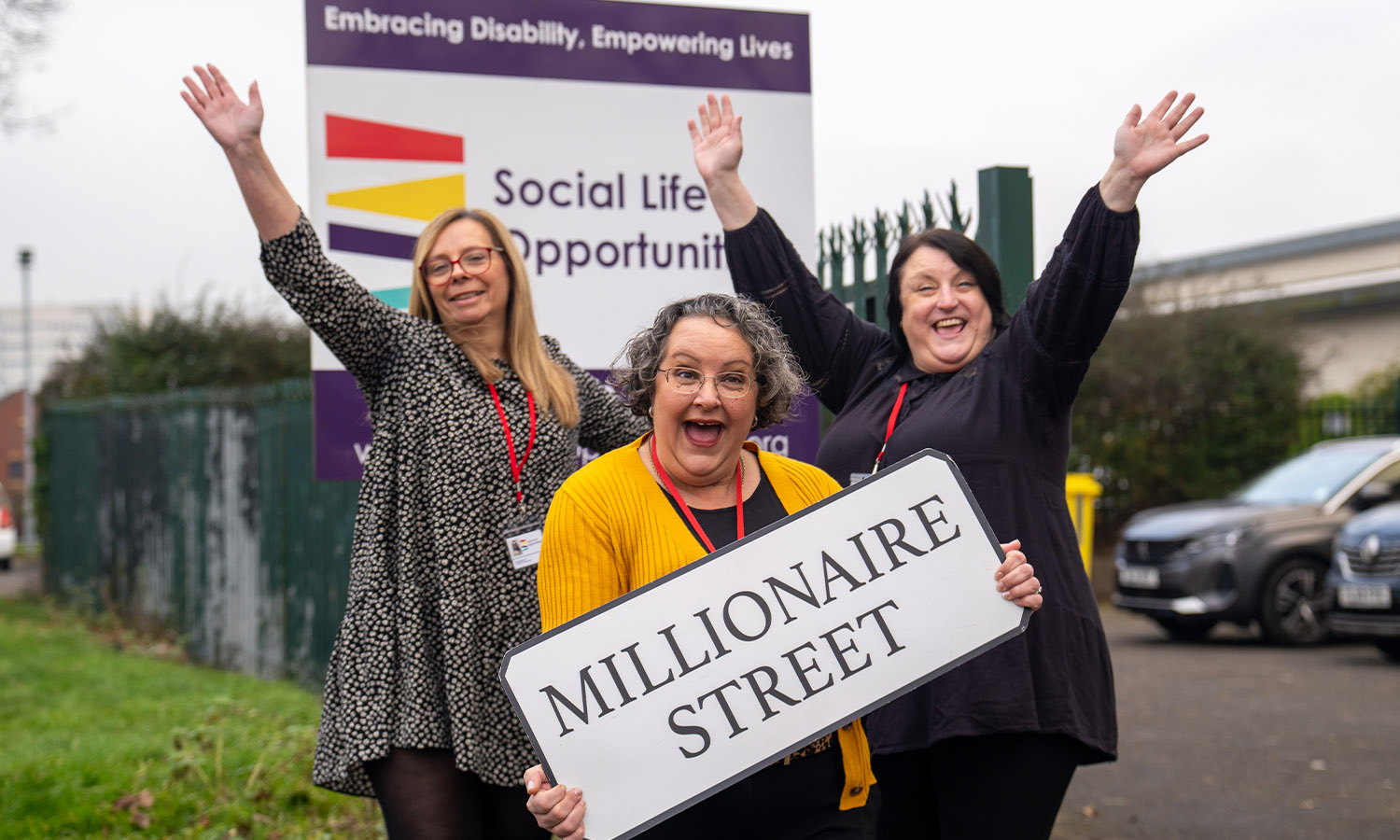 SO HAPPY: L-R, SoLO's Michelle Bluck, Lesley Beer (CEO) and Alison Kaufmann