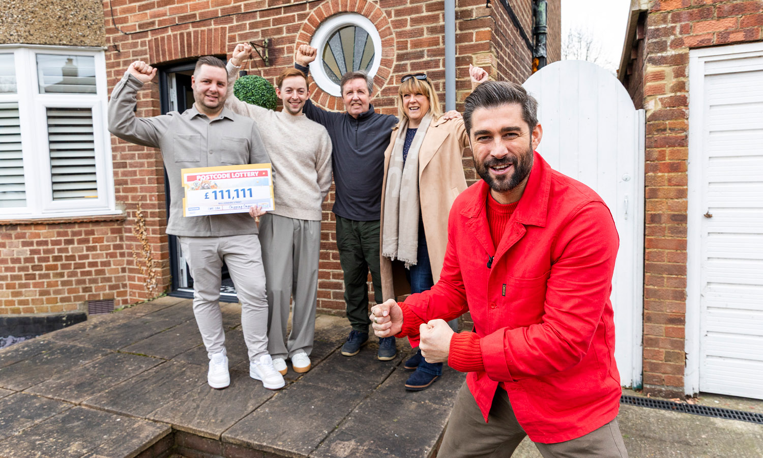 HAPPY FAMILY: Lottery's Matt celebrates with Ian, his hubby and parents