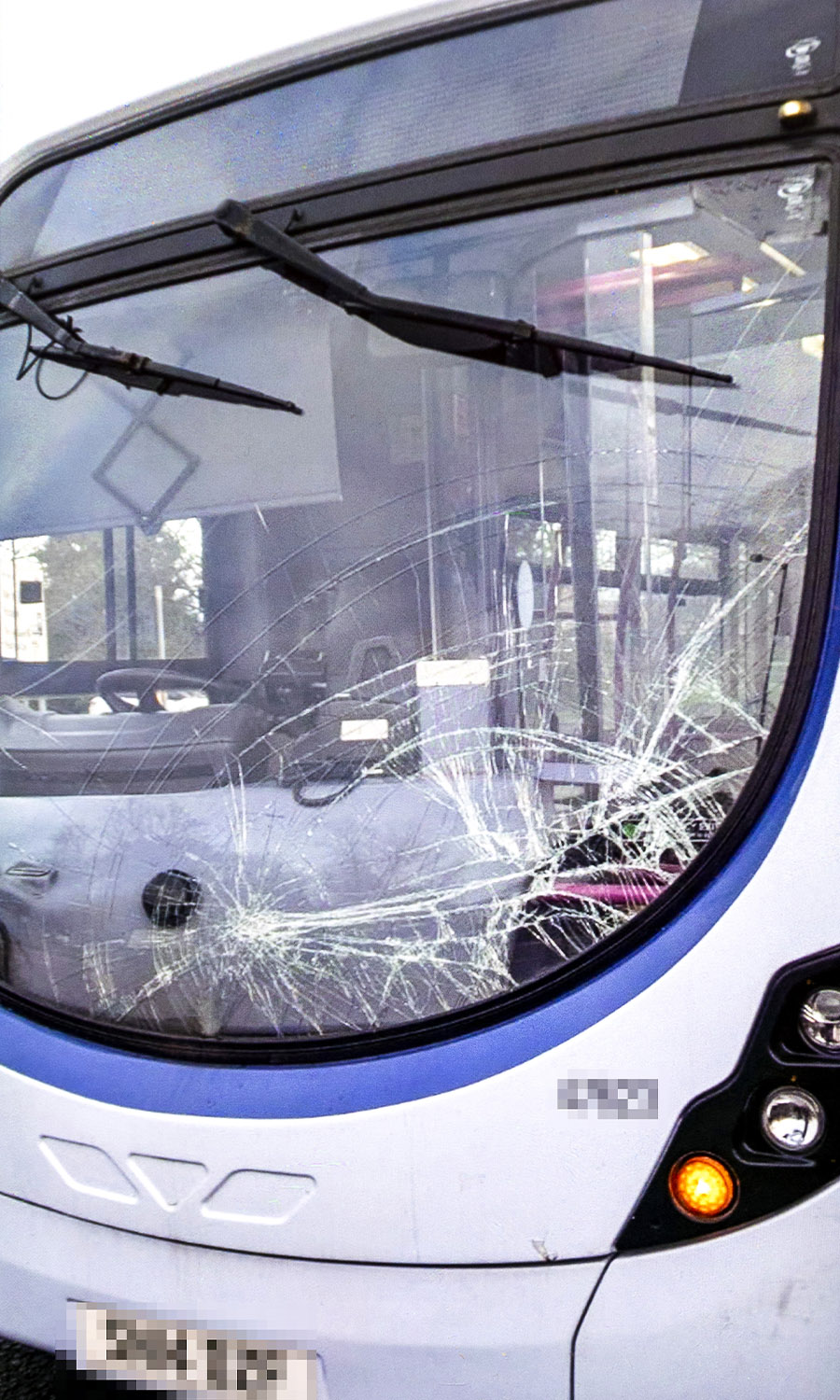 HIT THE DECKER: Bus damaged in accident