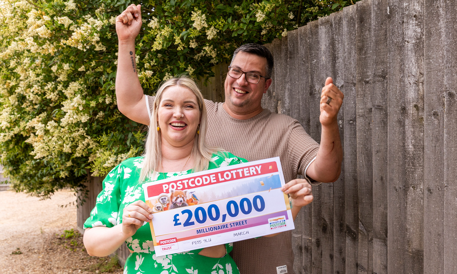 GLEE FOR TWO: Sally and hubby Jonny's joy at win