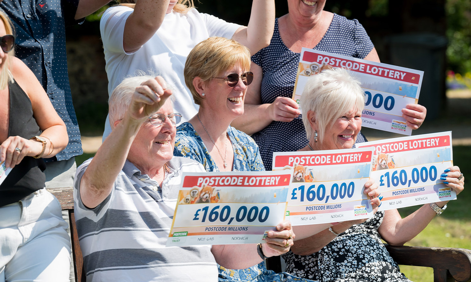 GRAN DAY OUT: Retired Anne (front right) shares celebration with neighbours