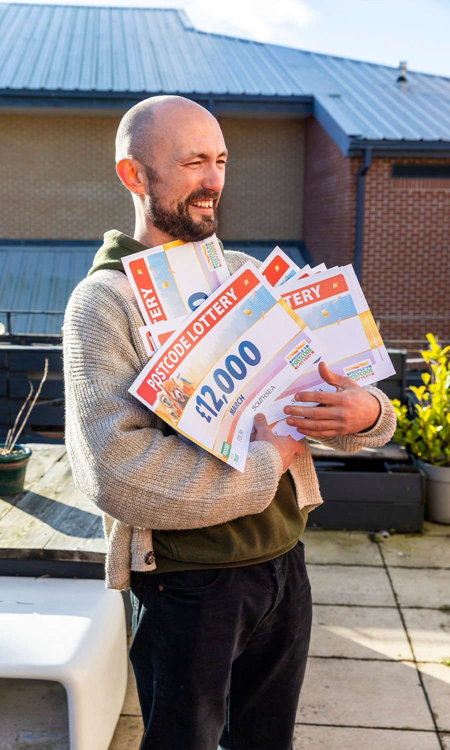 LOADSAMONEY: Connor with his prize cheque bundle