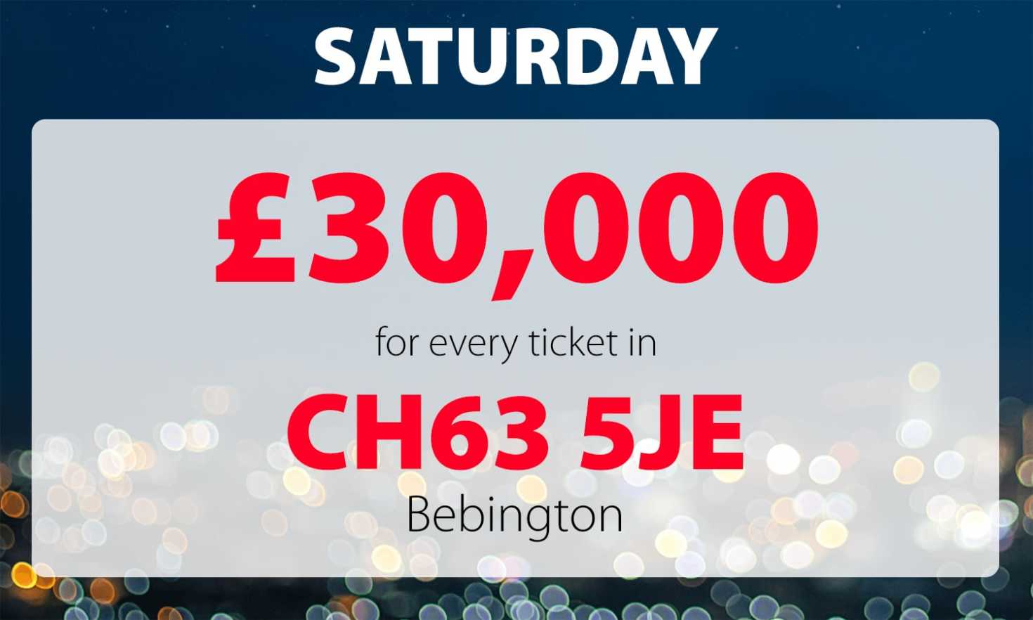 Two lucky Bebington players have picked up £30,000 prizes