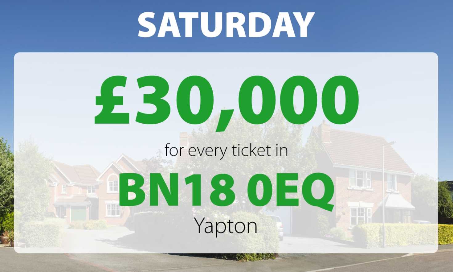 One lucky Yapton player has picked up a stunning £60,000 in Saturday's Street Prize