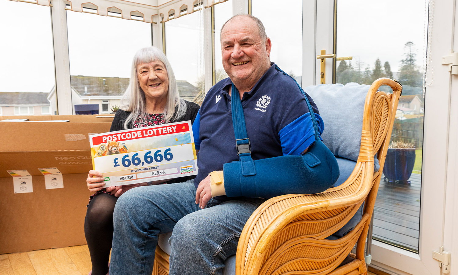 SMILES BETTER: Happy Tommy with his wife Maureen