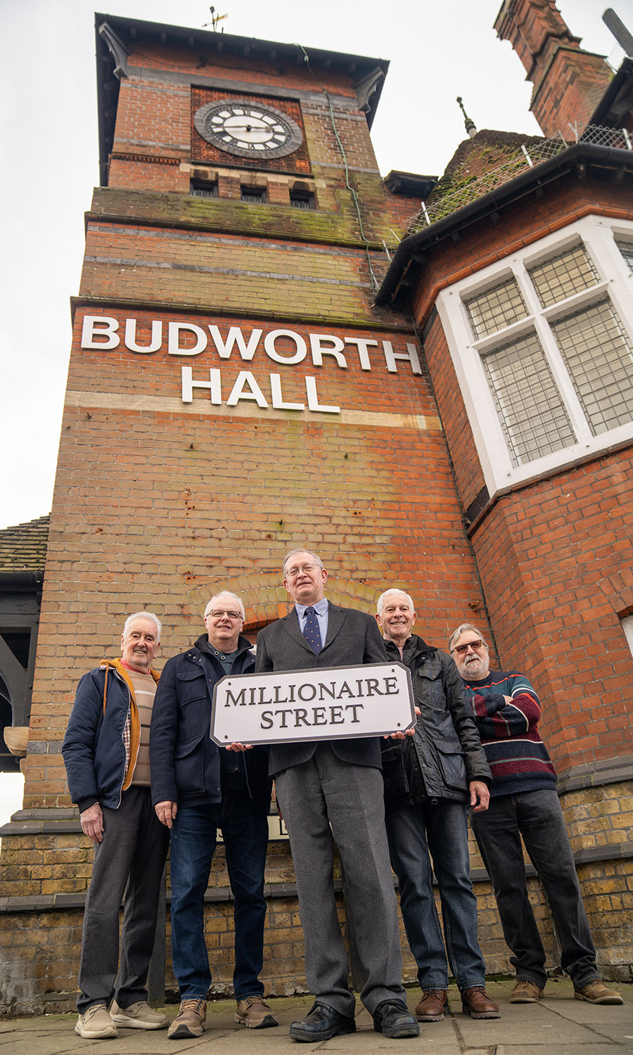 HALL YEAH!: Charity's Paul (centre) and the team at their base