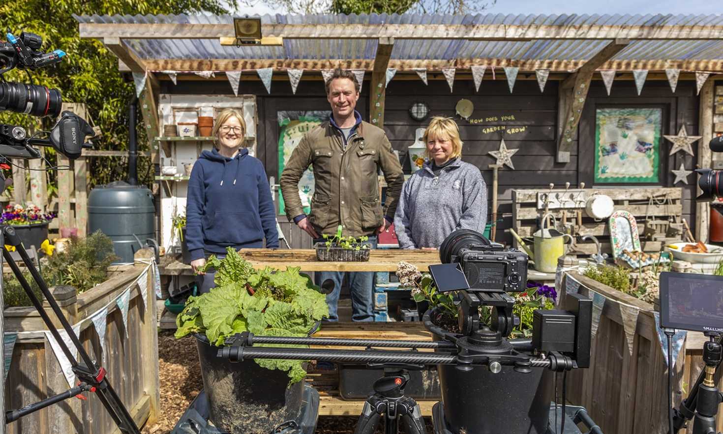 Jonny McPherson and Emmerdale Gardeners Lisa and Jo, Growing Your Own With Emmerdale - Spring 2022