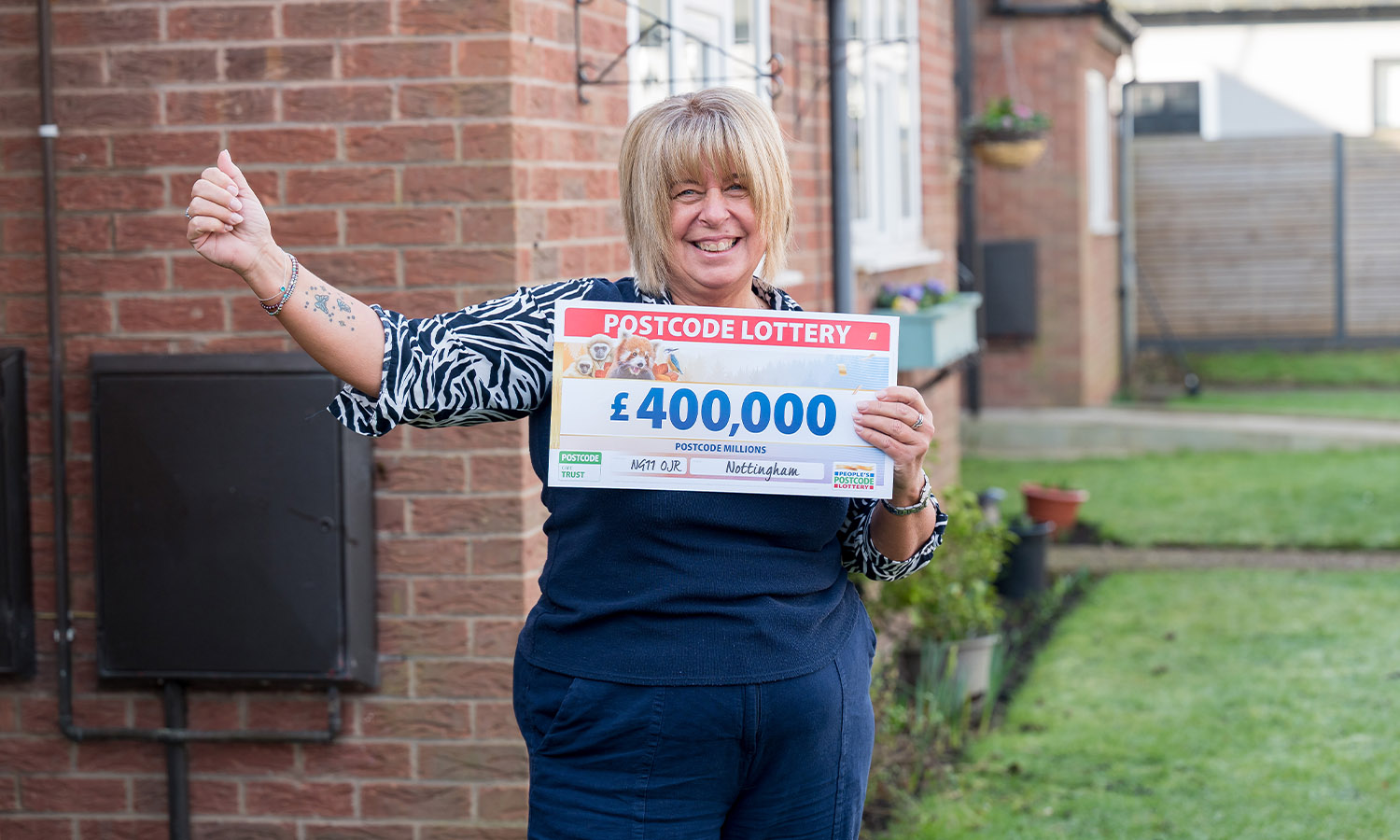 OH MANDY: NHS worker Mandy is also celebrating a £400k win