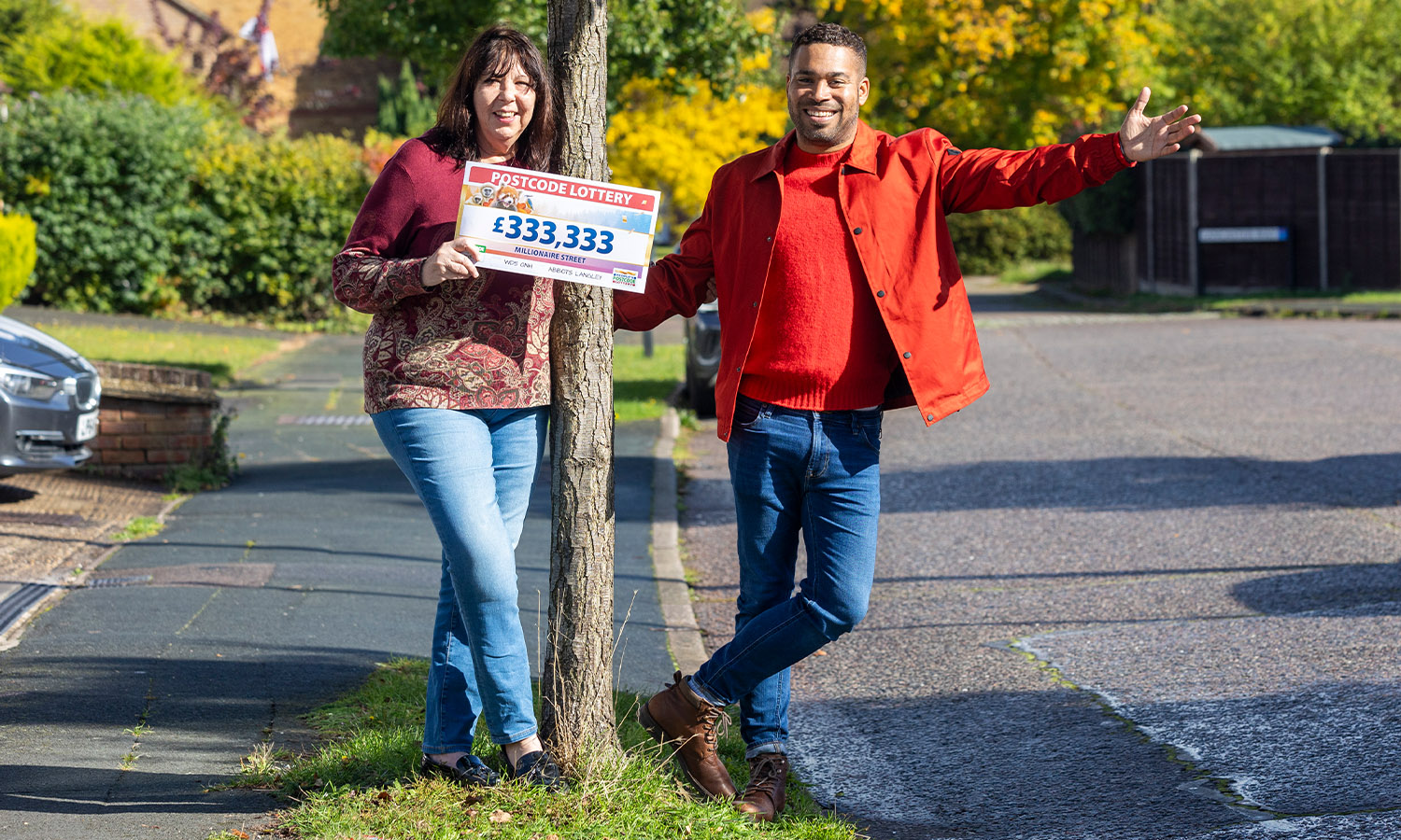 MILLIONAIRE TREAT: Angela shared £1m prize with another neighbour