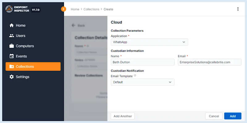 Cellebrite Cloud Collection