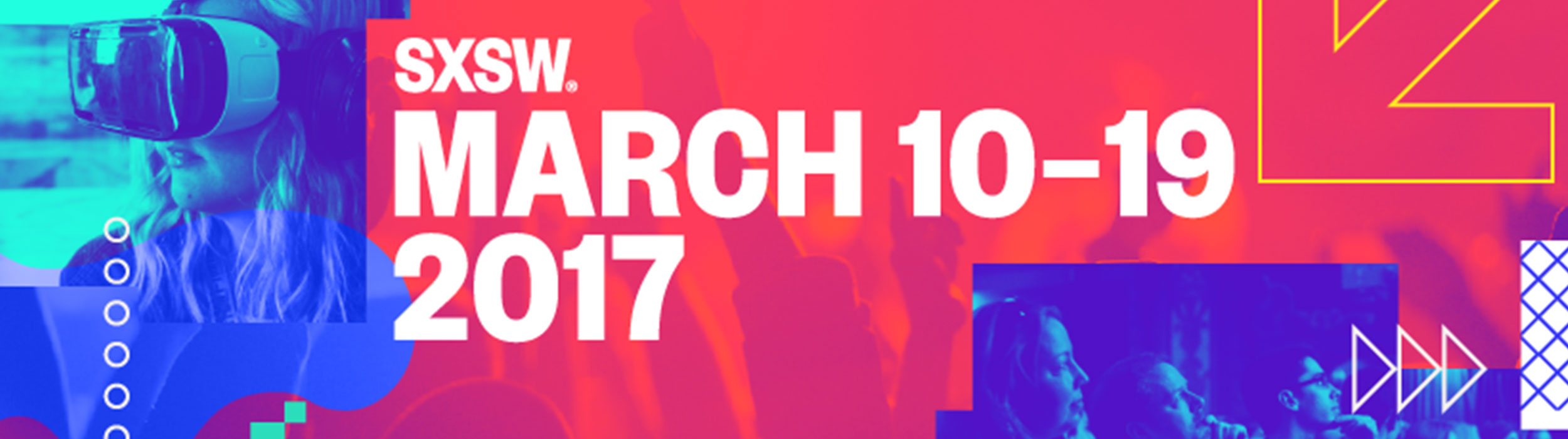South by Southwest banner image depicting the date of March 10th to March 19th, 2017.