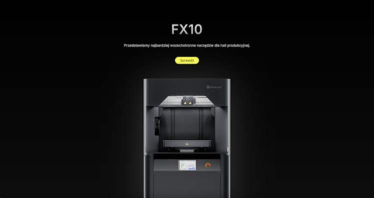 Product highlight section at 3D Phoenix Website. Markforged FX10 printer.