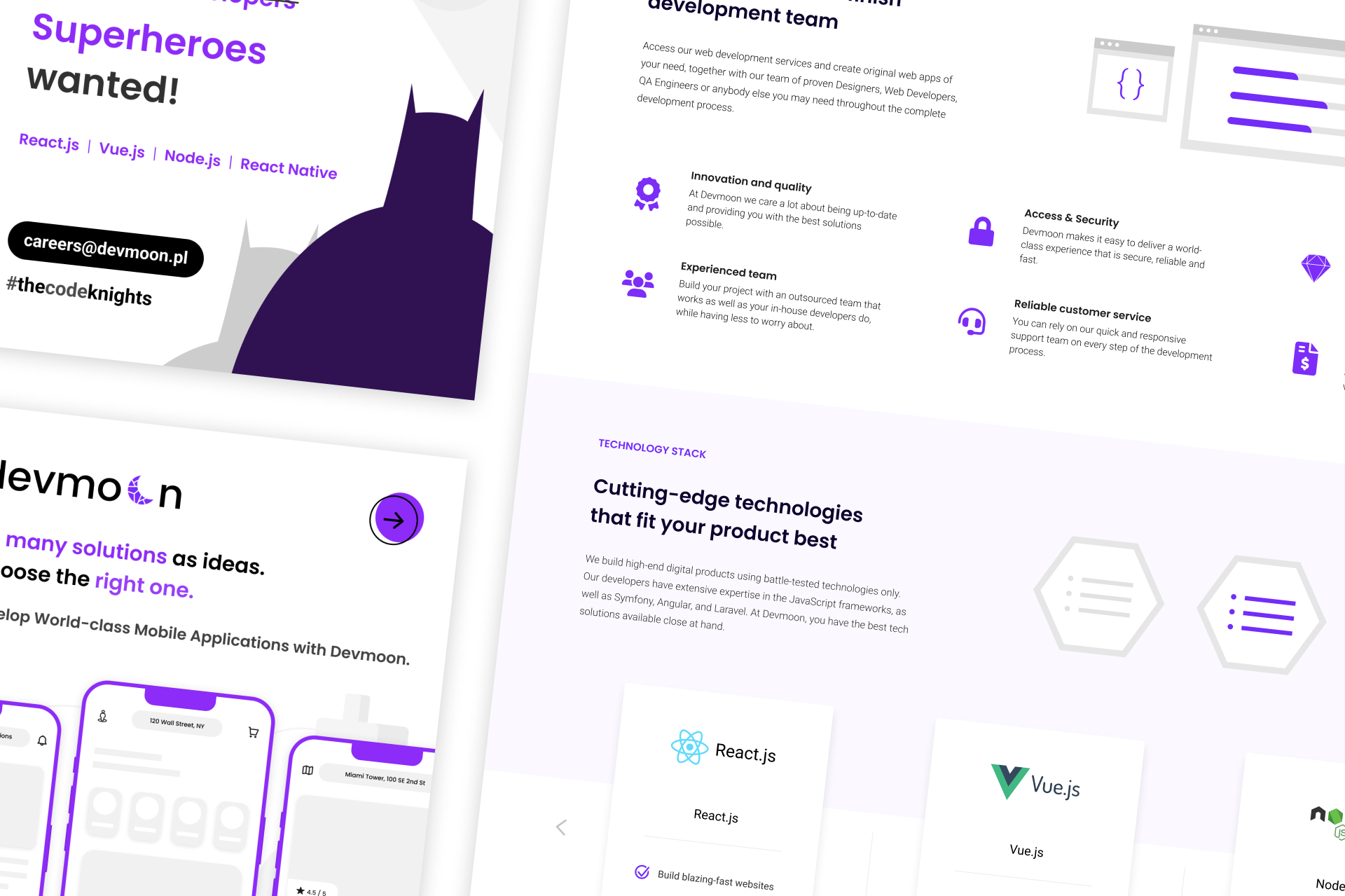 Devmoon's Brand Identity, including website and social media presence.