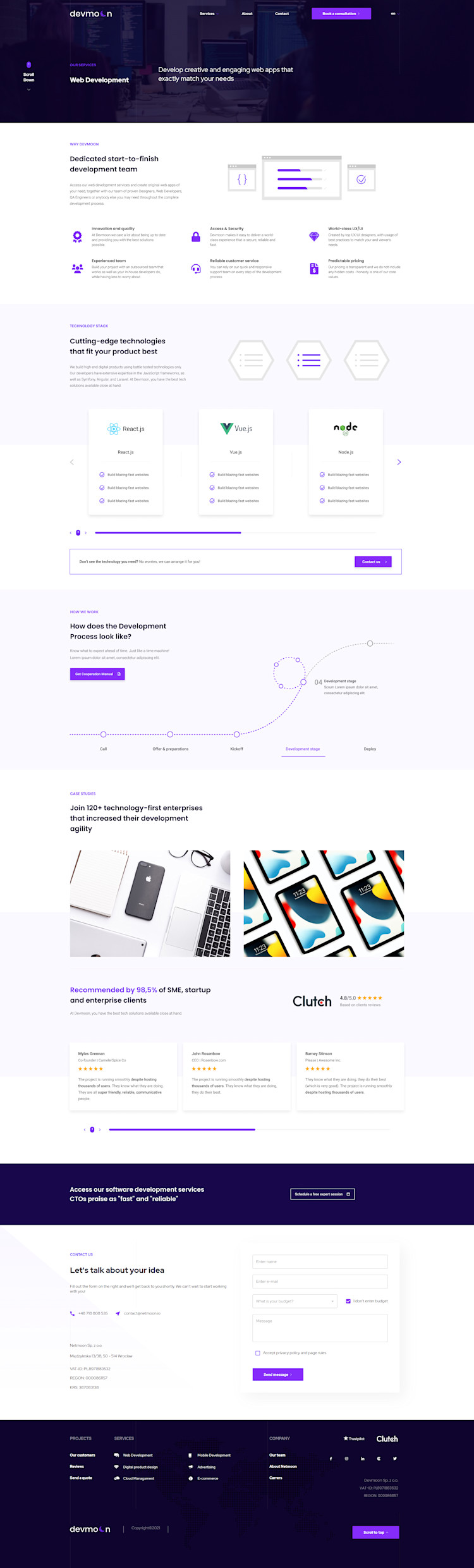 Devmoon's company website.