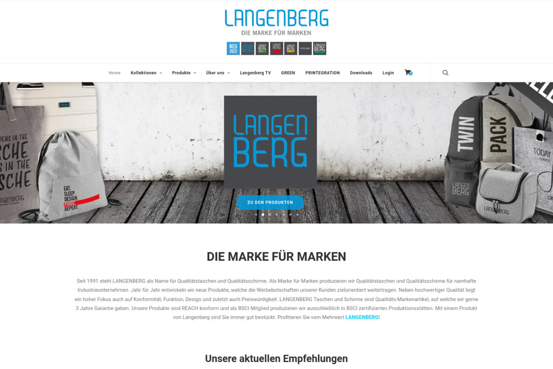 Langenberg Website Homepage Design.