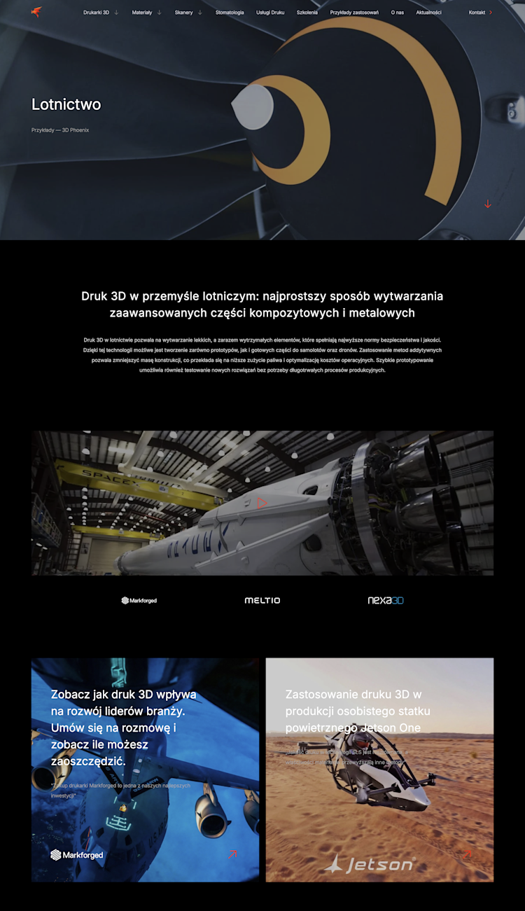 Case studies page at 3D Phoenix website.