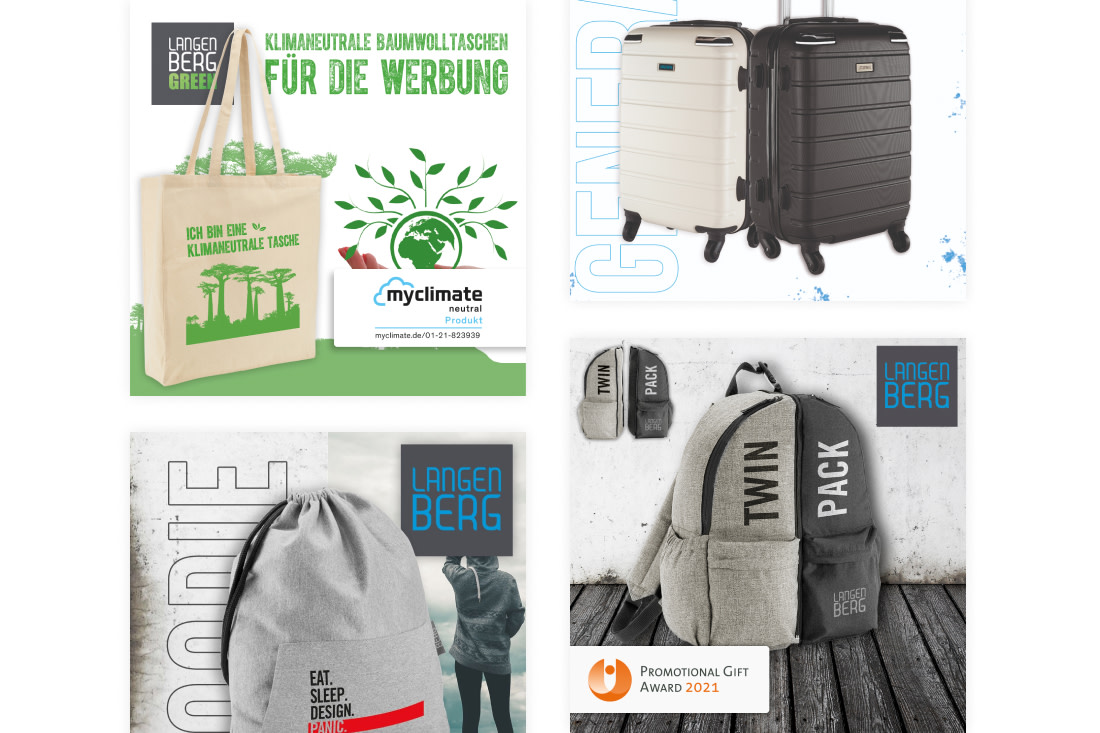 Design examples for Langenberg's Social Media posts.