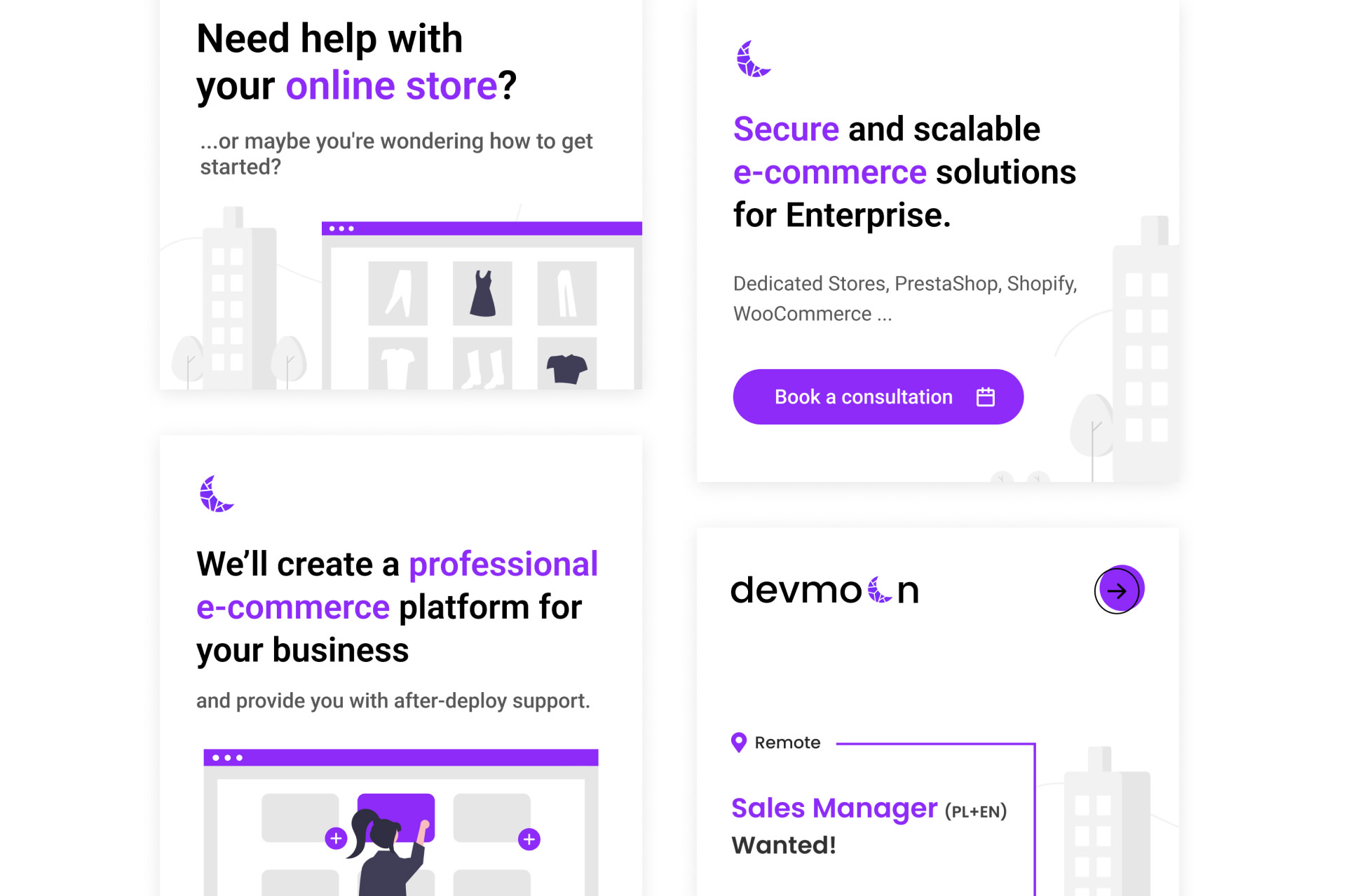 Design of Devmoon's Social Media posts and identity.