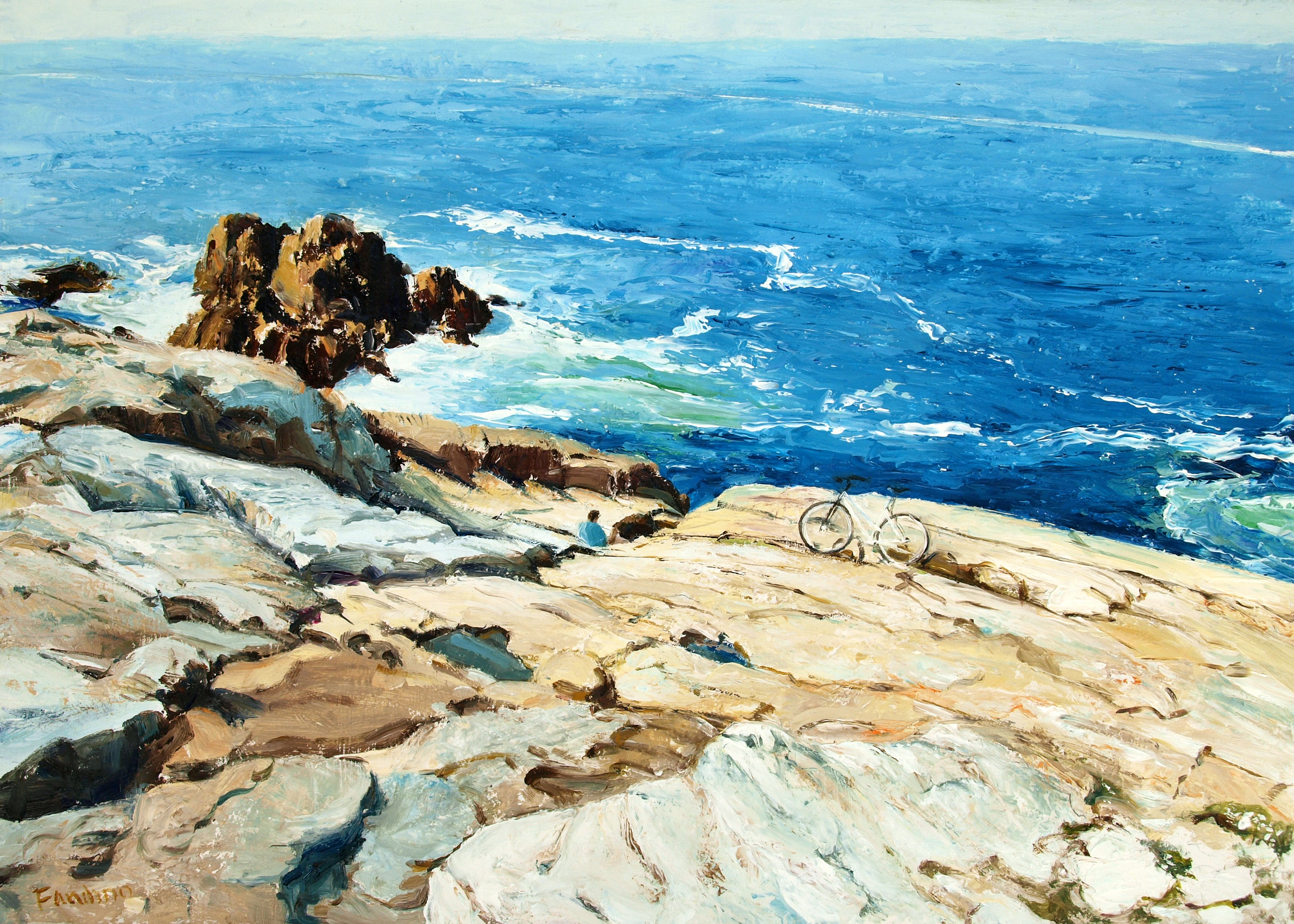 Reading Sunday paper, La Coruña (Spain)