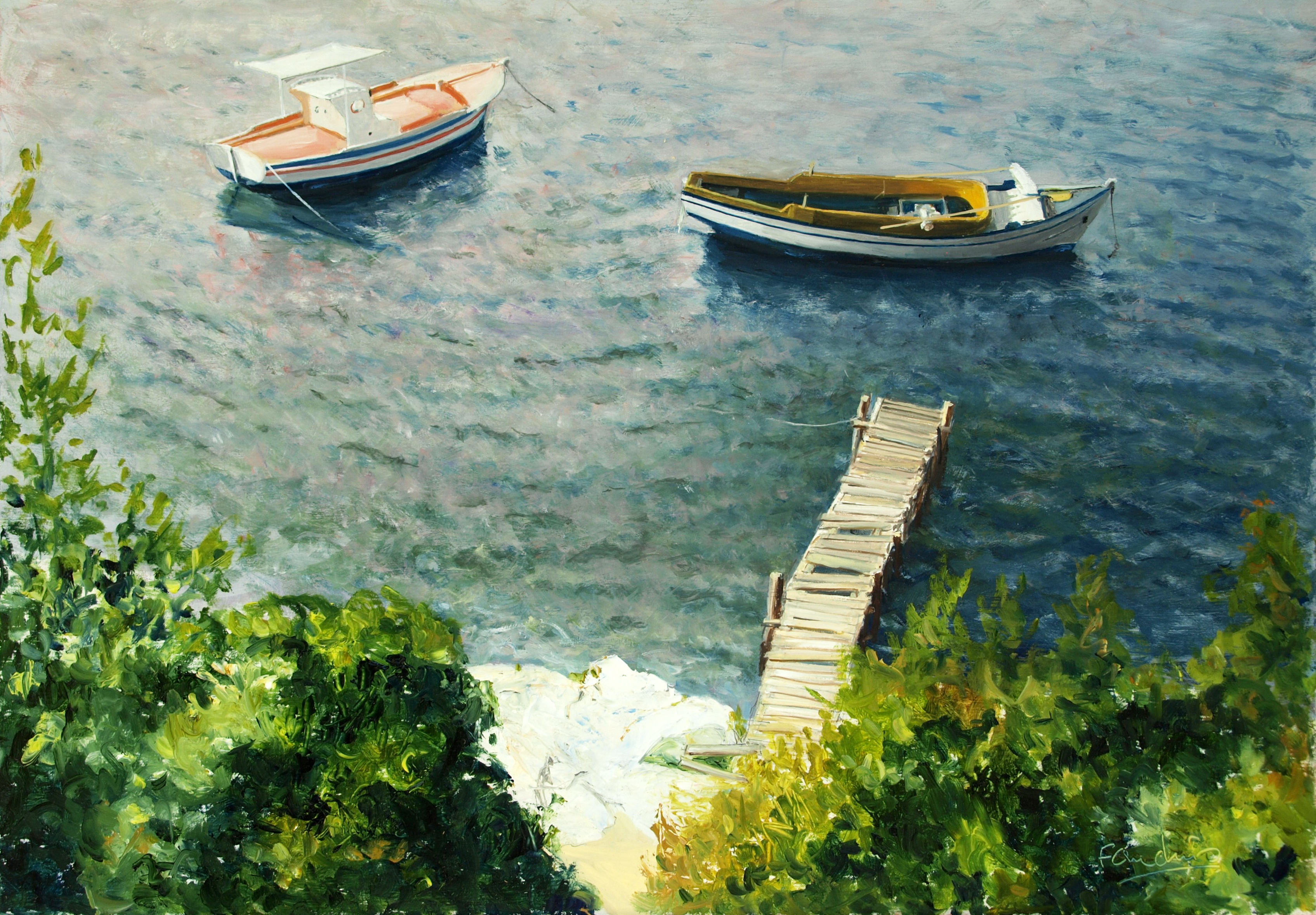 Boats and jetty, Skiathos (Greece)