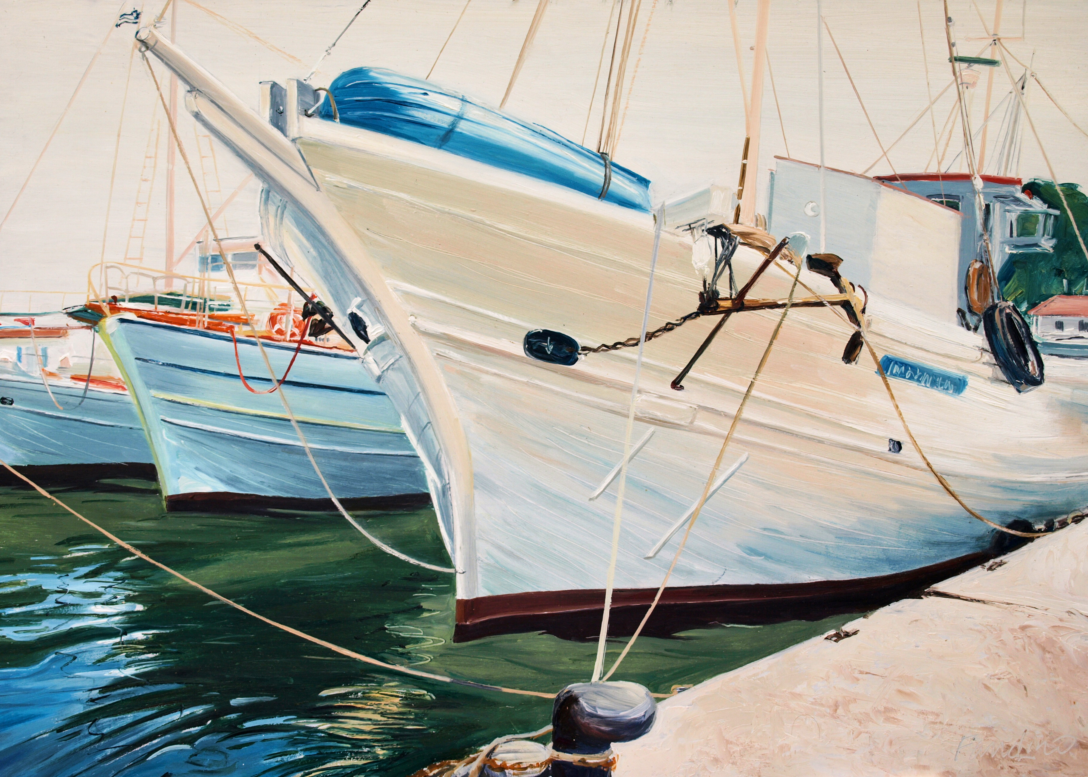 Old Sailor Moored in Skopelos (Greece)