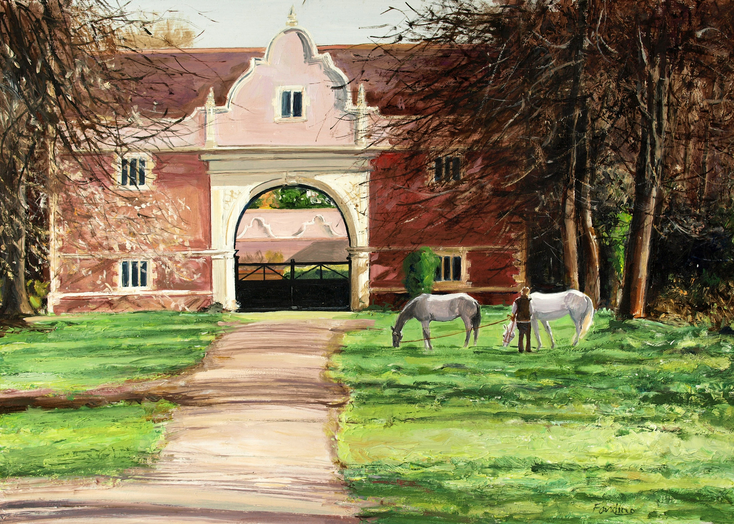 Polo Ponies grazing, Richmond, Surrey (England)