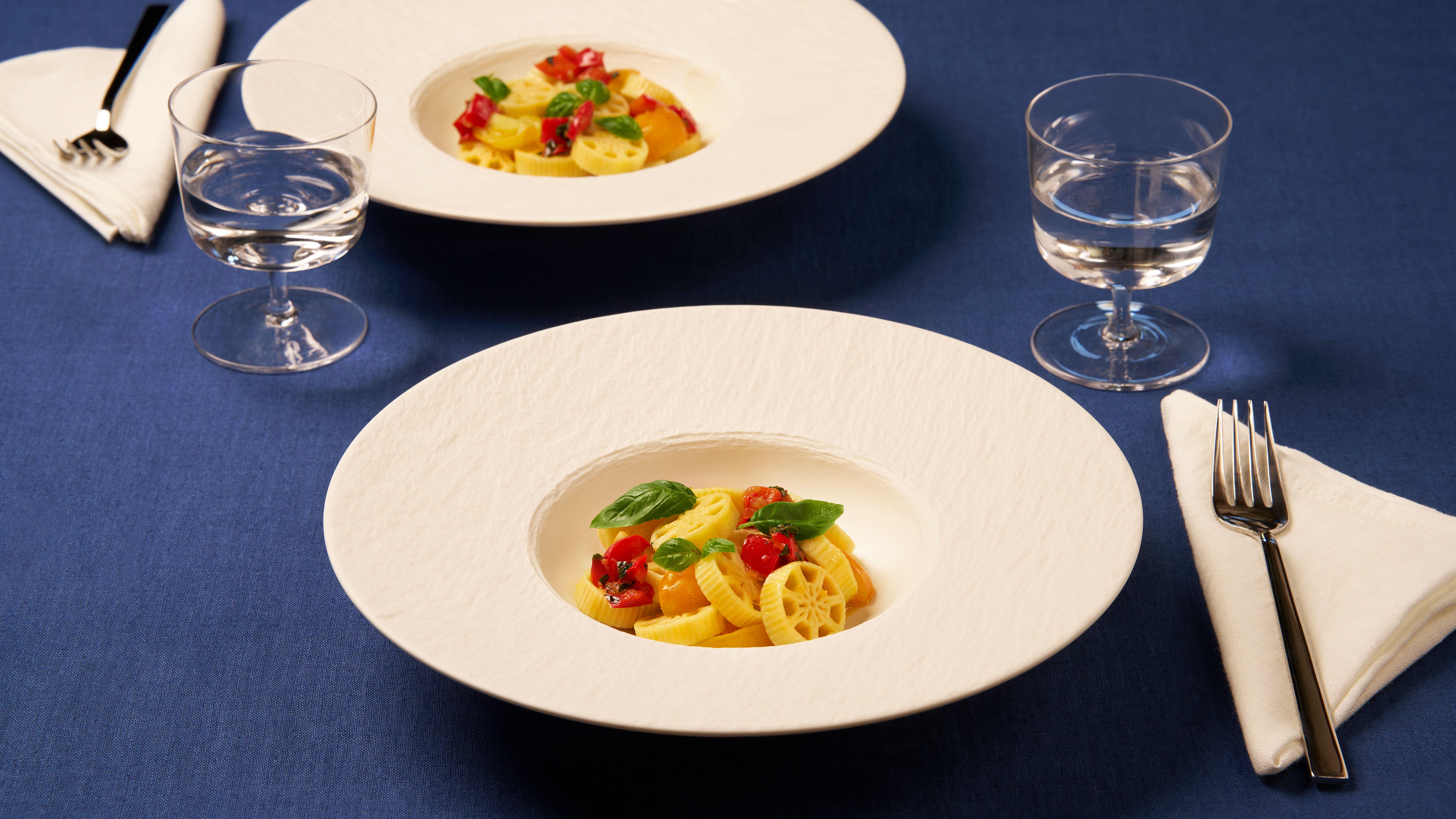 Barilla Gran Ruote with Roasted Heirloom Cherry Tomatoes and Burrata