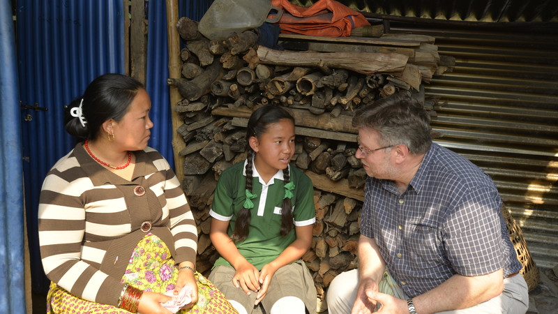 Asia - Nepal - Chris Bain - 1 year on - with Kamal and daughter